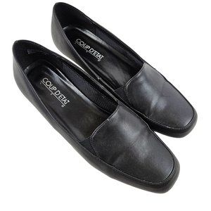 Coup D'Etat Womens Shoes Size 7.5M Harriet Pumps Black Faux Leather Slip On